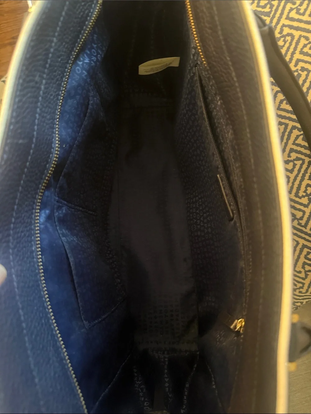 kate spade Navy and Cream Leather Structured Tote